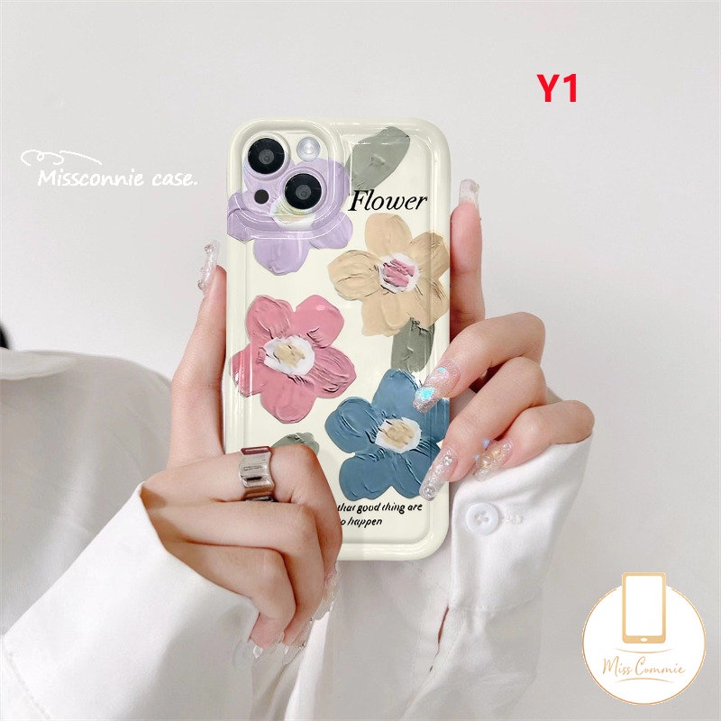 Case Bunga Lukisan Cat Minyak Realme C53 C33 C55 C30 7i C17 9i C25 C15 C35 C20 C25s C12 C25Y C21Y C11 Realme 5i 5 6i 5s C20A C3 C11 Airbag Shockproof Fresh Flowers Tulips Soft Cover