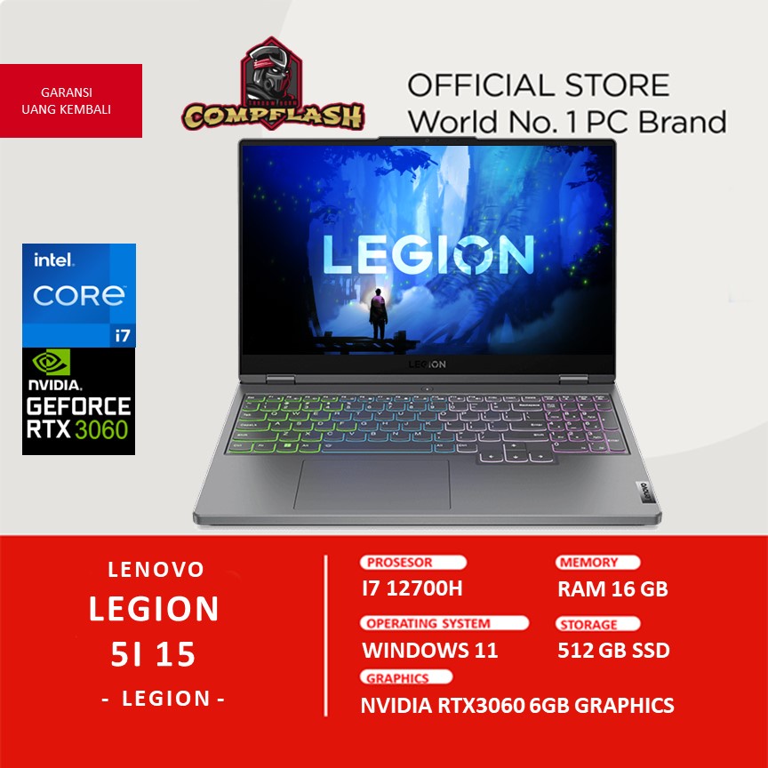 LAPTOP LENOVO LEGION 5I 15 RTX3060 6GB I7 12700H RAM 16GB 512GB SSD WQHD IPS 165HZ 4ZRGB MOS TGP140