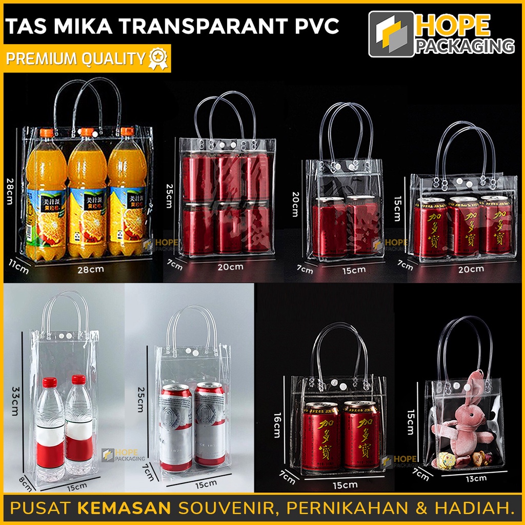 

Tas Mika Transparant PVC / Tas Make Up / Goodie Bag Hampers Ultah / Gift Bag / Tas Mika Transparant Premium / Tas Souvenir Ulang Tahun