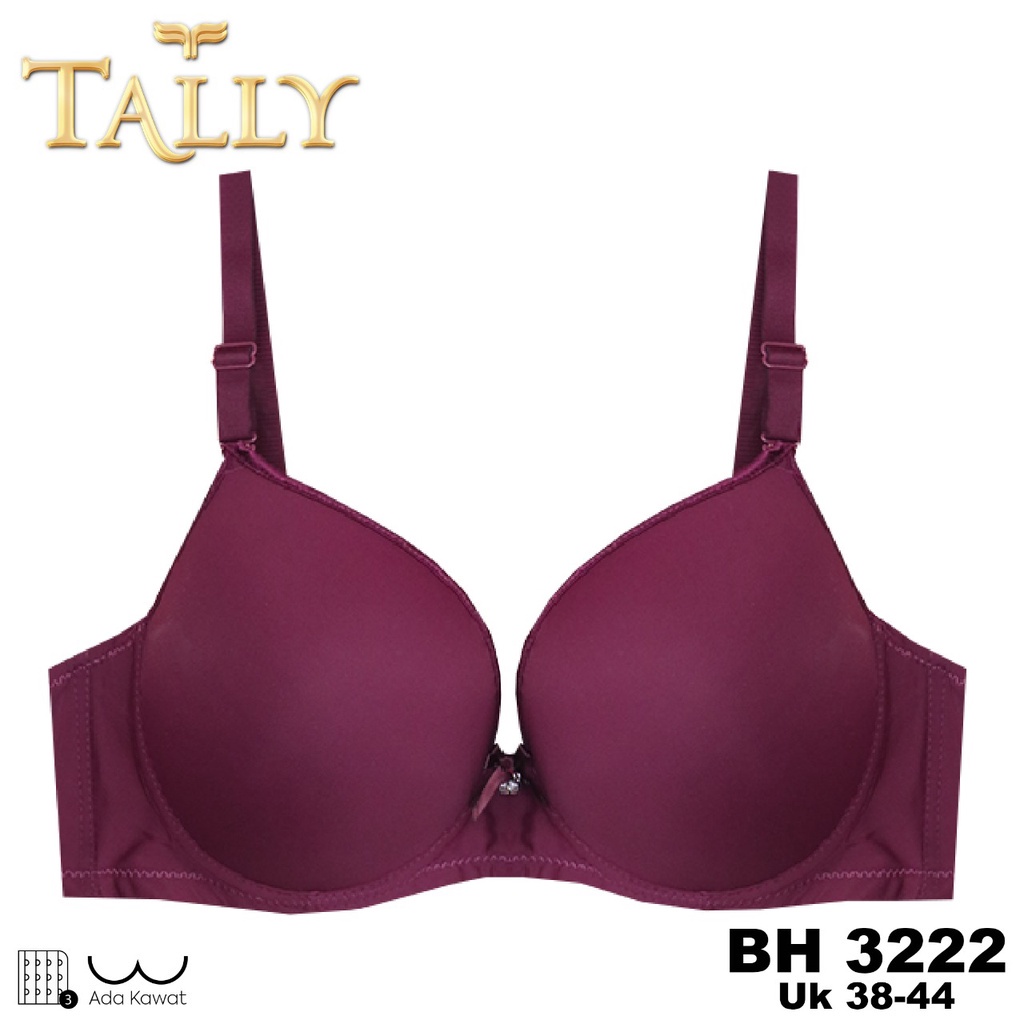 BH BRA 3222 TALLY - Tally 3222 Bra BH Cup D Jumbo Berkawat kait 3 Busa Tipis size 38- 44 BH TALLY BRA JUMBO 3222 BERKAWAT CUP D-