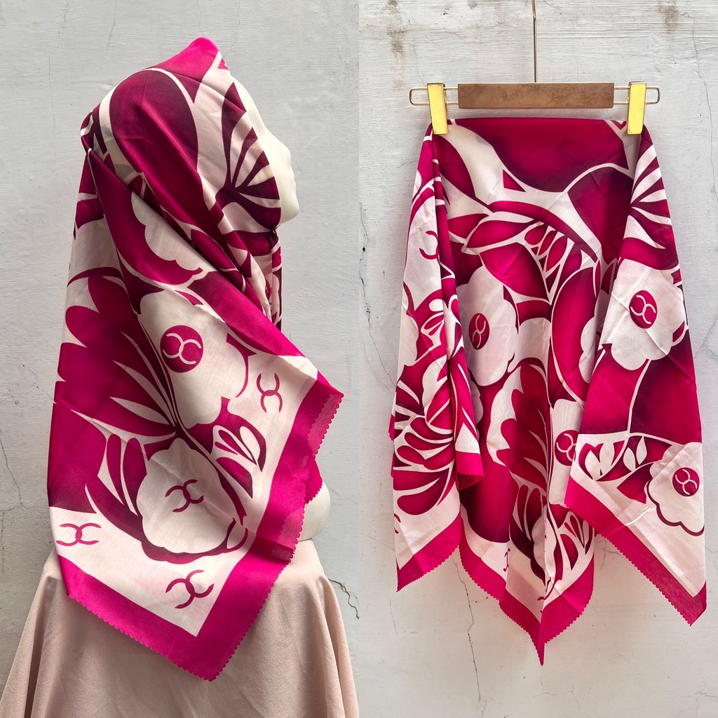 SADEAN HIJAB VOAL MOTIF PREMIUM CAMELIA SERIES//HIJAB SEGI EMPAT MOTIF TERBARU BISA COD