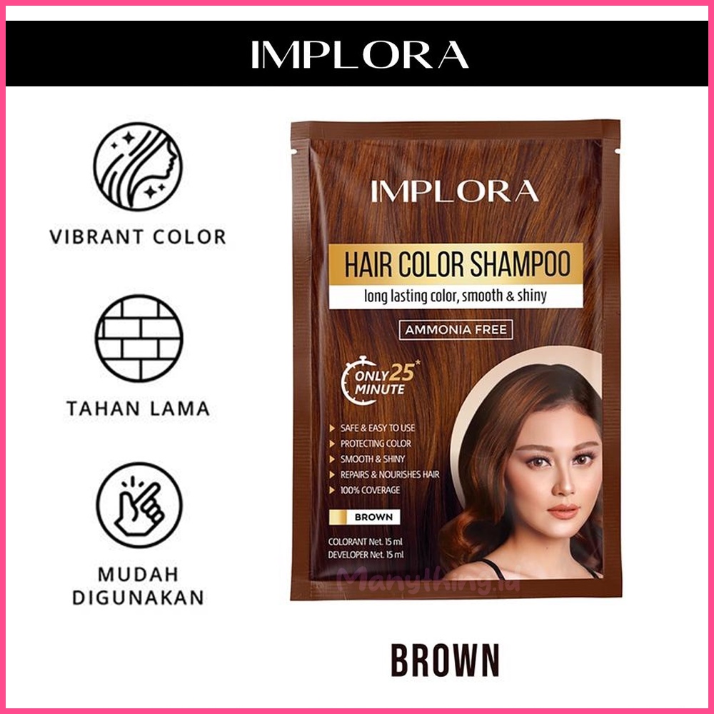 [BPOM] Implora Hair Color Shampoo 30ml Sachet - Pewarna Rambut Shampoo Original