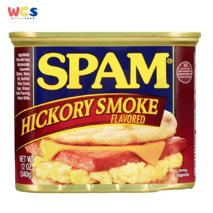 

SPAM HICKORY SMOKE FLAVORED ORIGINAL PORK LUNCHEON MEAT USA 12OZ 340G