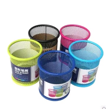 TEMPAT PENA PULPEN BULAT JARING BESI PERSEGI ALAT TULIS PENSIL MEMO PEN HOLDER NET ORGANIZER WARNA H