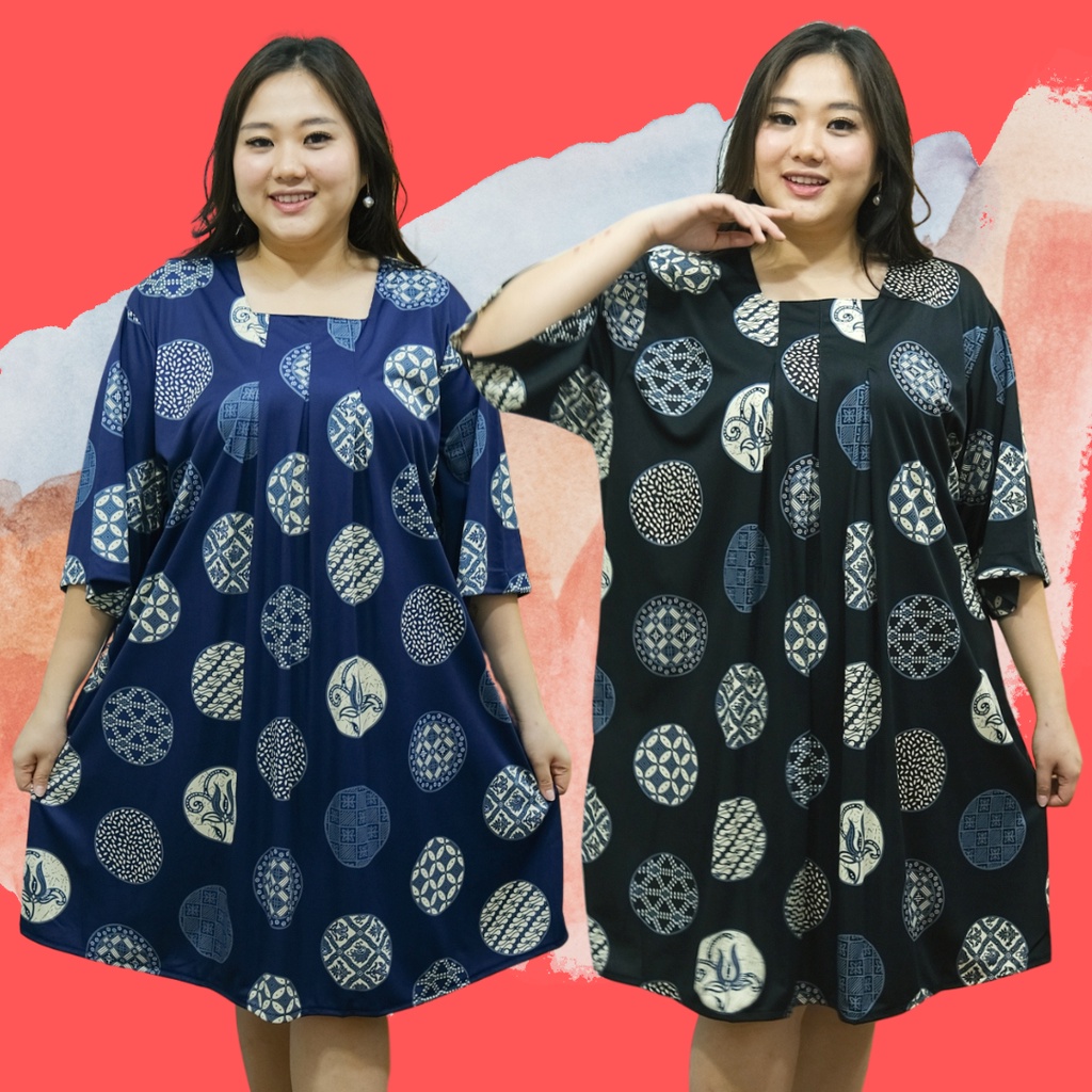 LD 130 Dress Big Size Daster Jumbo Wanita Oversize Bajubunda Wulan