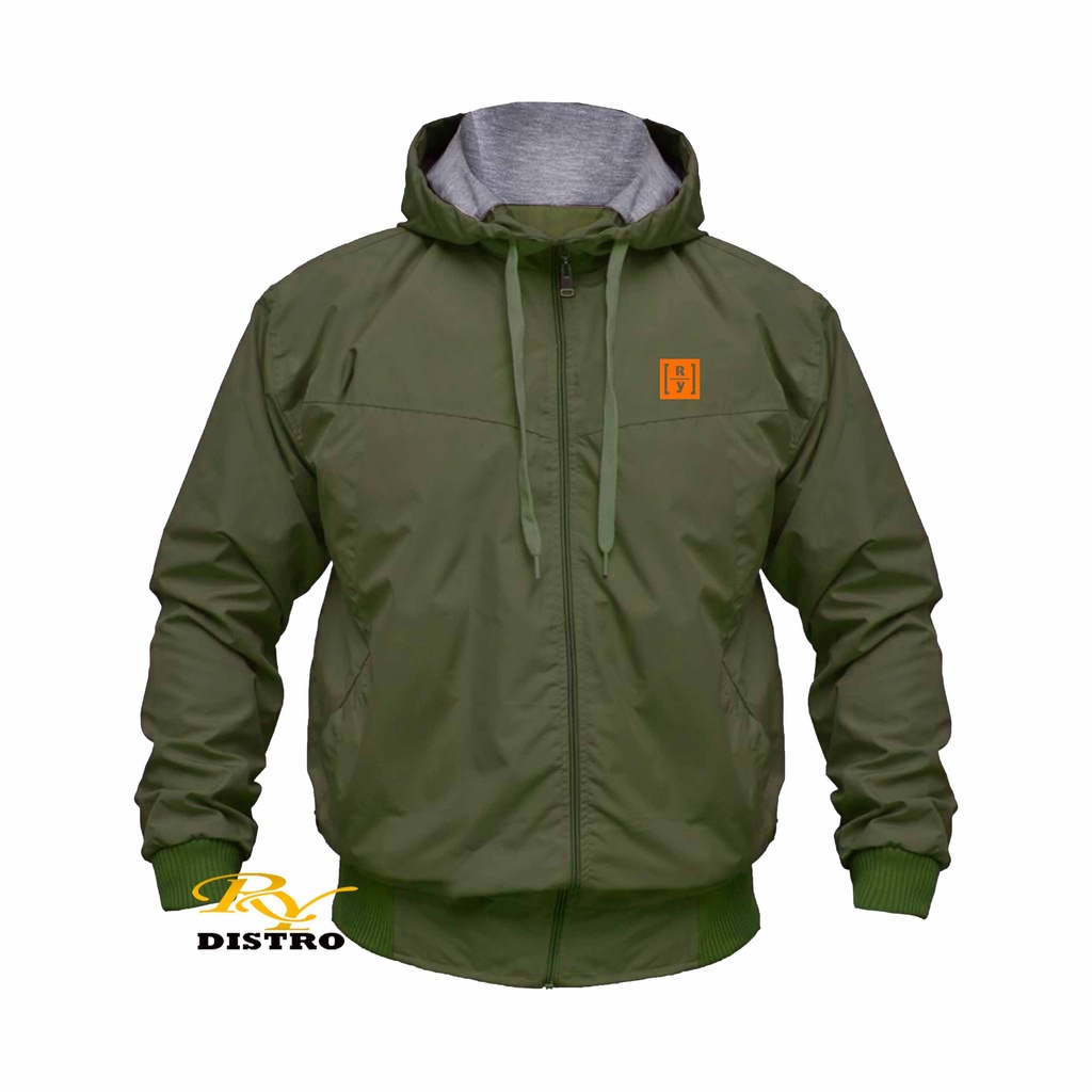 Starlight Distro - Jaket Bomber Parasut Motif Luar Dalam Keren Jaket Bomber Waterproof  Ry Orange