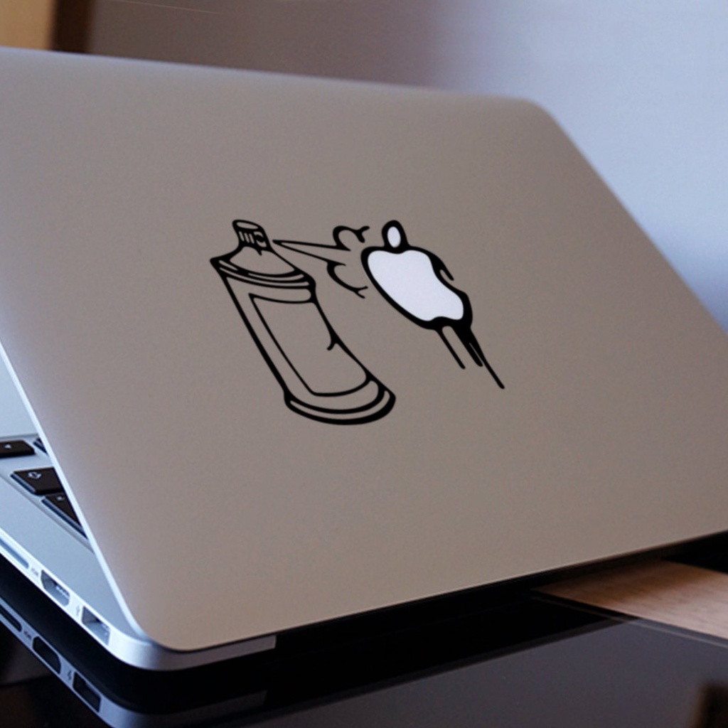 Stiker Graffiti - Apple Spray Paint - Laptop Decal Macbook Sticker