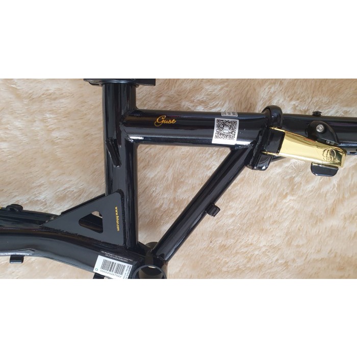 Frame Fork plus Handlepost Fnhon GUST Warna BLACK GOLD 20 22 inch Disc