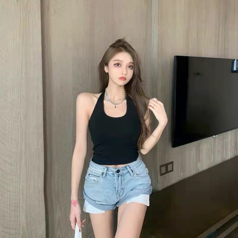 MMM Tanktop Bra Wanita Necktie Tanpa Kawat 6556 Model Atasan V-neck Sexy Tali Leher Crop Top Elastis Bra Crop Ala Korea Kekinian Murah Import