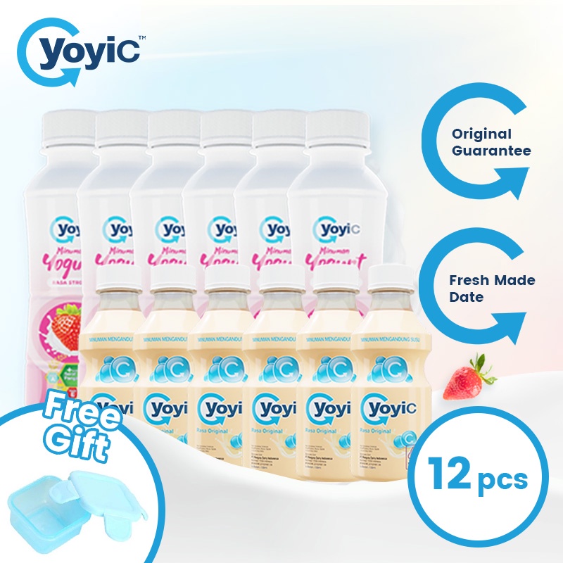 Yoyic Minuman Susu Fermentasi 130 ML Untuk Kesehatan Pencernaan 6 Pcs + Yoyic Minuman Yogurt 200 ML 