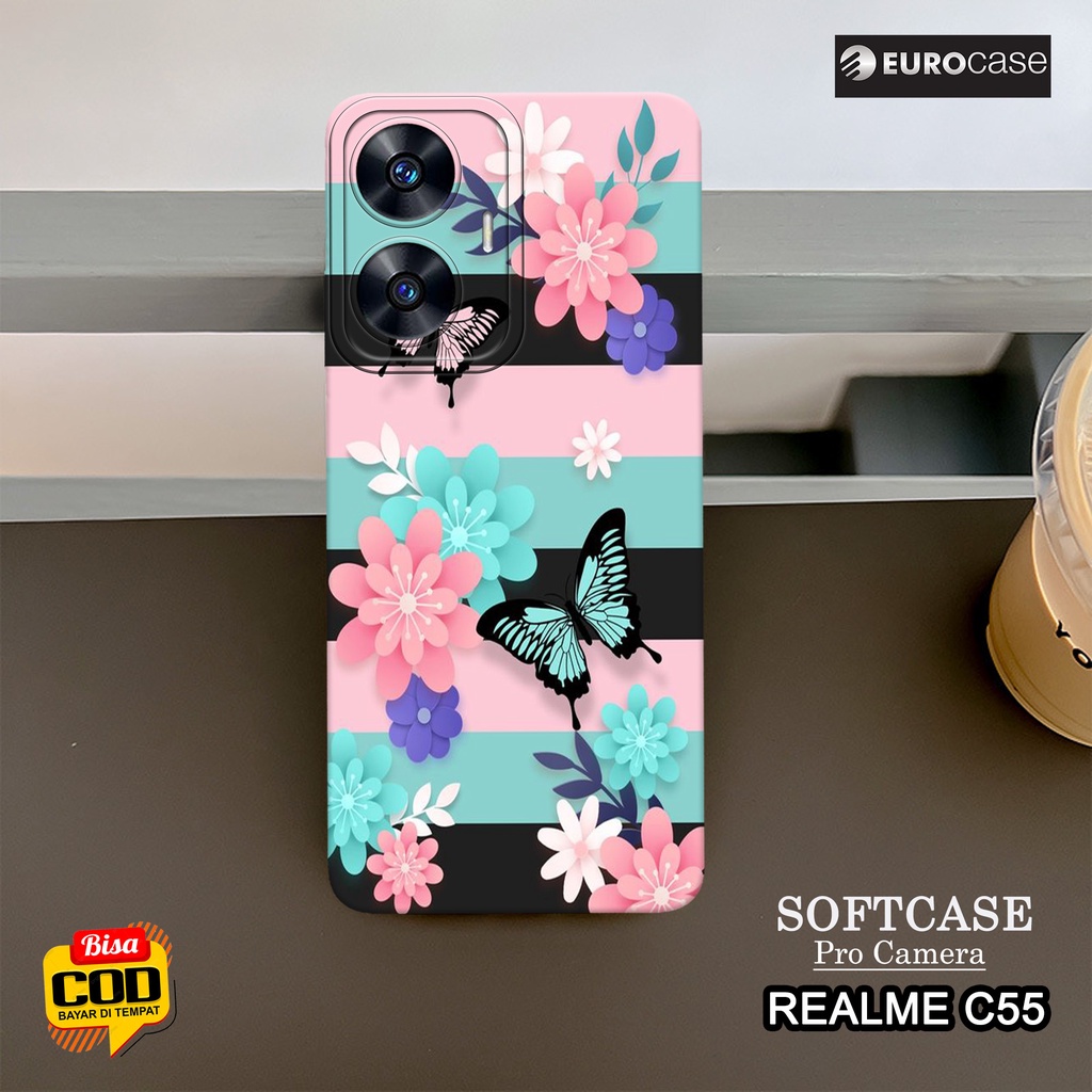 Soft Case Hp Realme C55 2023 Terbaru - Fashion Case BUNGA - Casing Realme C55 Terbaru - Kesing Hp Re