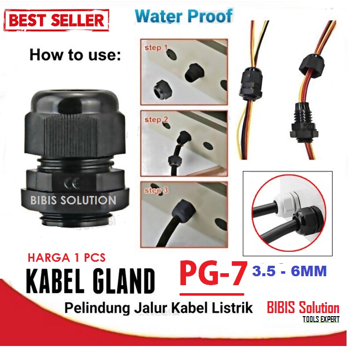 Cable Gland PG 7 Klem Konektor Pelindung Kabel Glan Listrik Waterproof Box Panel PG7