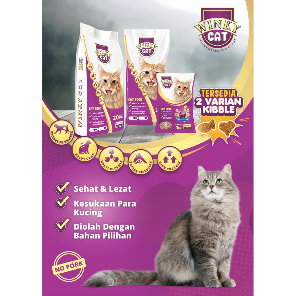 Makanan Kucing Winky Cat Food 20kg 20 Kg Pakan Bolt Dry Catfood Murah