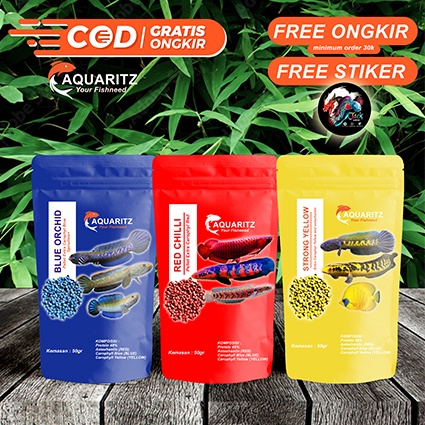 Pelet Channa Blue Yellow Red untuk Blue Pulcra, Andrao, Yellow Sentarum, Limbata