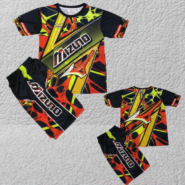 baju kaos volli/baju badminton/stelan baju futsal anak sizeb7-12thn