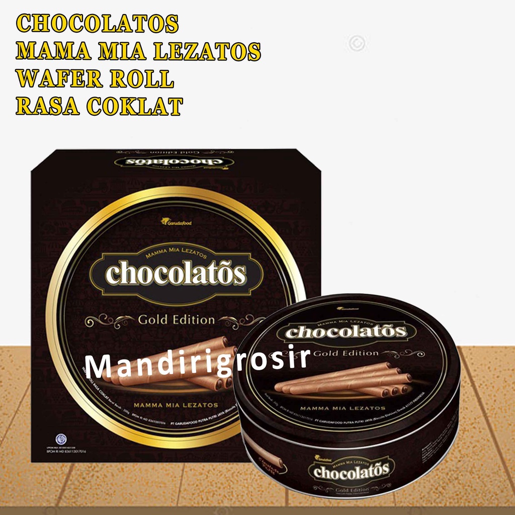 Mama Mia Lezatos* Chocolatos* Wafer Roll* Rasa Cokelat*350g