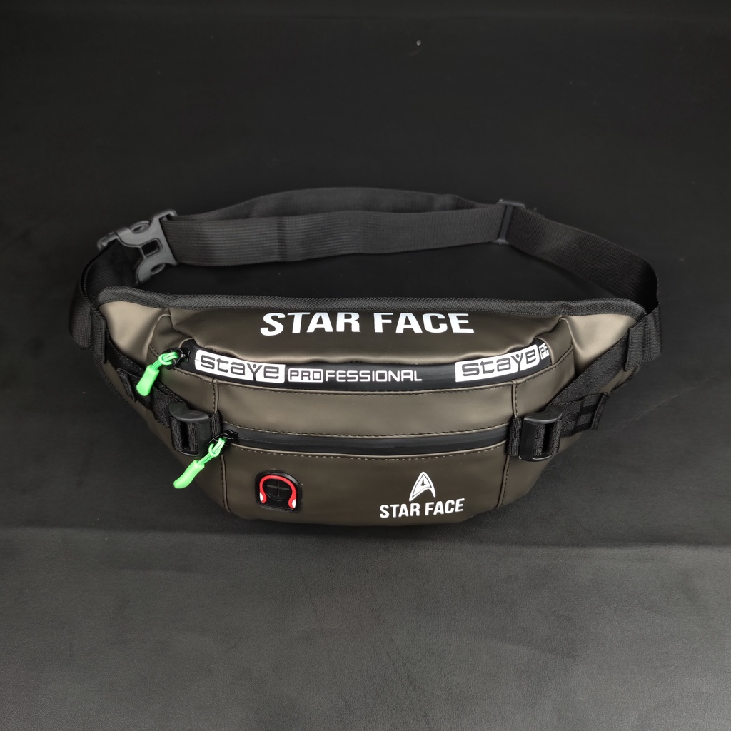 STARFACE - Waistbag Waterproof Bahan Ballon Tebal Anti Air Tas Pinggang Tas Selempang Bahu