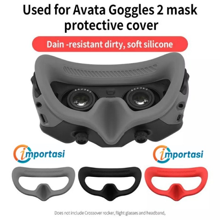 Silicone Eye Pad Cup Mask DJI GOGGLES 2 Face Plate Karet Mata AVATA - Hitam