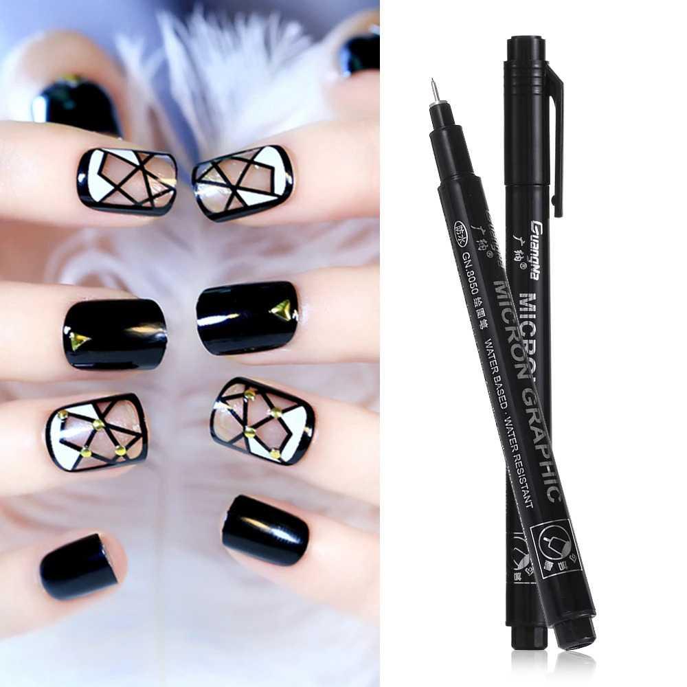 Pena Kuku Liner Dot Nail Art Graffiti Micron Graphic Pen 0.05mm - GN8050 - Black