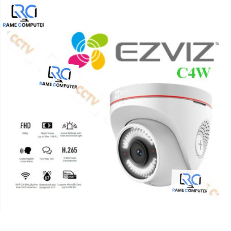 IP Camera CCTV Ezviz C4W 1080P Outdoor With Siren and Strobe