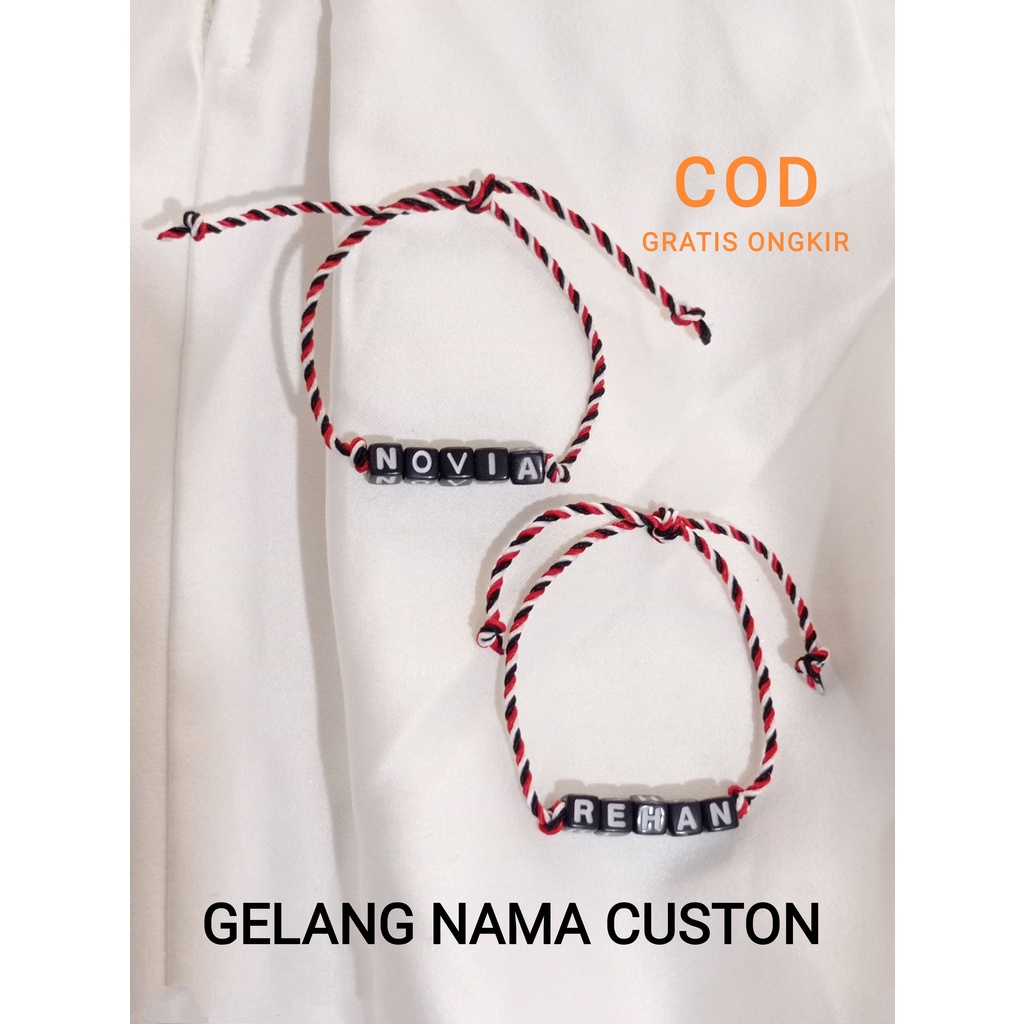 (BISA COD) CUSTOM NAMAMU ATAU SAHABATMU GELANG TRIDATU ETNIK 2 MM MODEL TERBARU