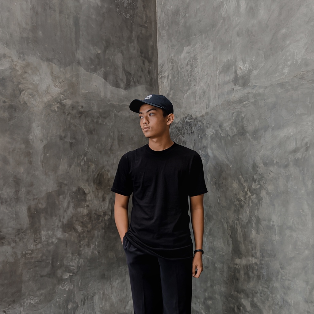 Bajubaja tshirt basic black / kaos polos oblong hitam lengan pendek cotton combed 24s unisex