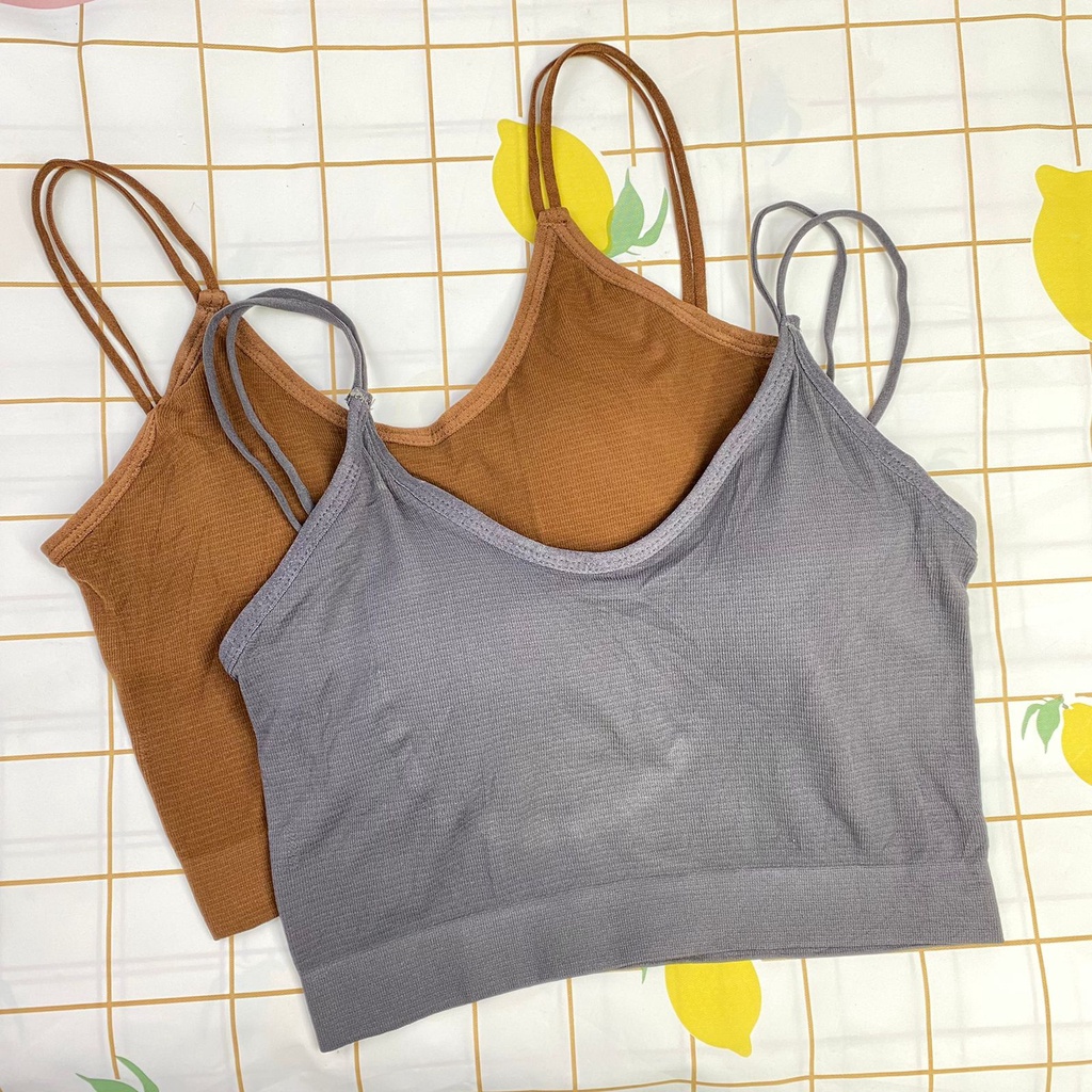 T&amp;Y Bra Sport Tanpa Kawat 6561 Bh Wanita Double Tali Pakaian Dalam Wanita Crop Top Ala Korea Murah Import