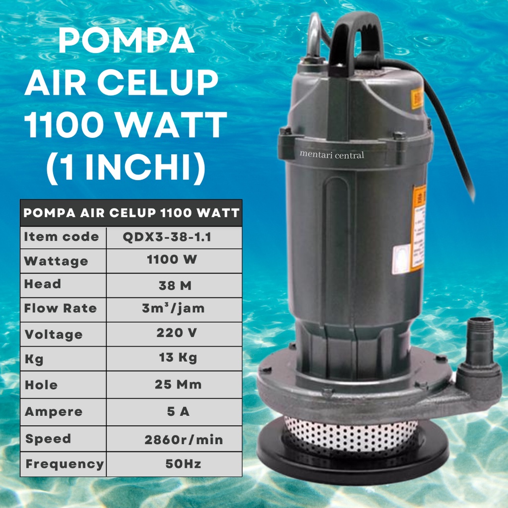 Pompa Celup Air Kotor 1100 watt Submersible Water Pump Pompa sawah pompa pertambangan pompa perkebunan pompa hotel