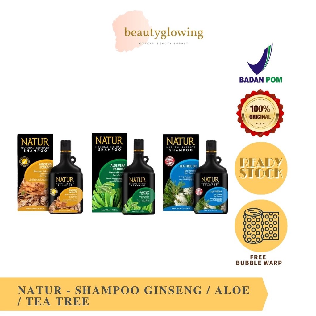 NATUR SHAMPOO GINSENG / ALOE / TEA TREE