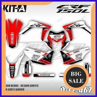 Decal CRF 150 L MOTIH SIMPLE CRF MERAH PUTIH D-I2-467 1M4R23 perkakas