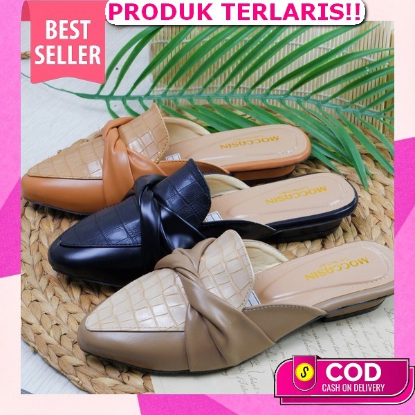 Model Anak Remaja Dewasa Unisex /Azizah Sandal Sepatu Mules 3Cm / Mules Heels / Sendal Mules Wanita 