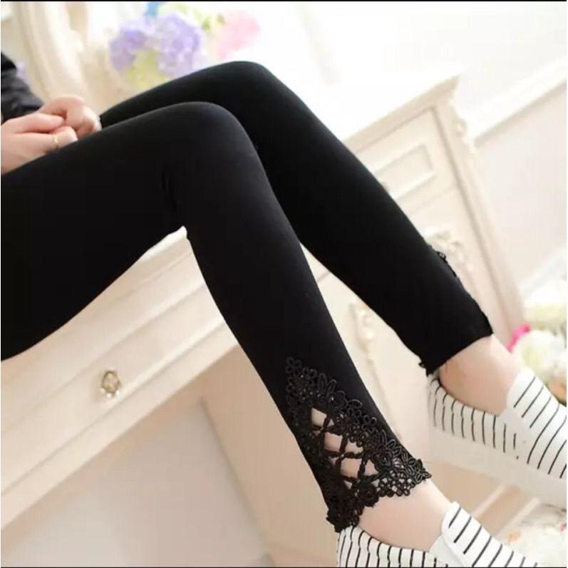 LEGGING RENDA KAKI IMPORT / LEGING RENDA WANITA HIGHWAIST / LEJING BORDIR KAKI