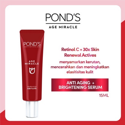 PONDS AGE MIRACLE SERUM WAJAH Anti Aging +Glowing Serum with Retinol&Niacinamide