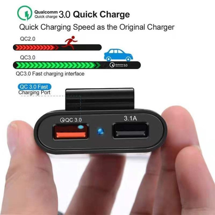 Barokah gamis Qualcomm Car Charger adapter Fast Charging 4 Port socket Casan Mobil