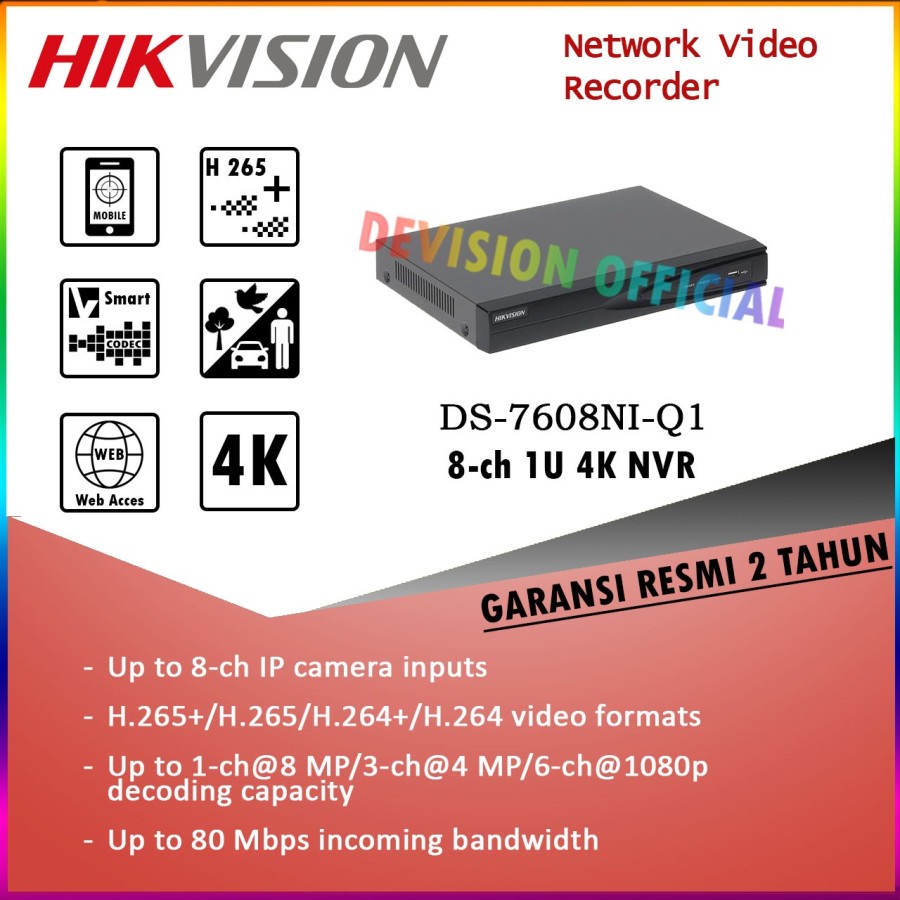 DS-7608NI-Q1 HIKvision NVR 8 Channel