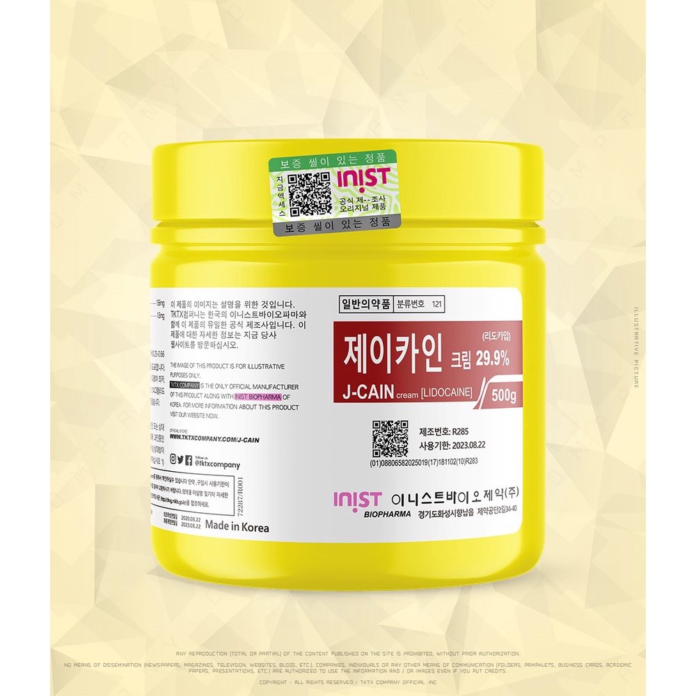 Lidocaine J-Cain Cream 29.9% 500g Painless Beauty Best Quality