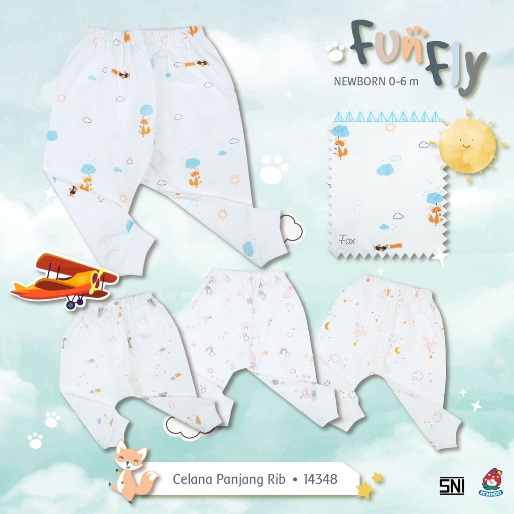 Ichigo Stelan Panjang Putih Fun Fly (3 Pcs) IC-SPJPFF/3