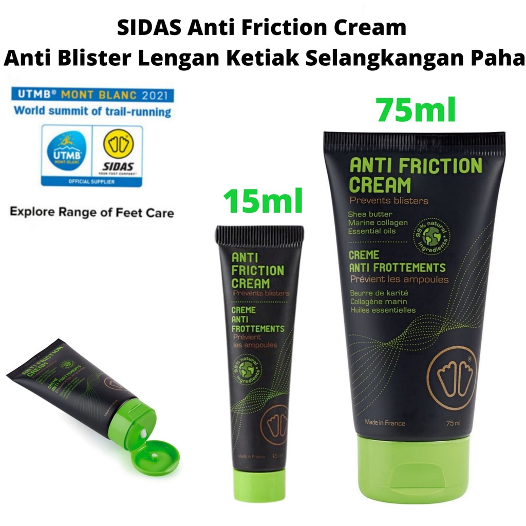 SIDAS Anti friction cream anti blister lengan ketiak selangkangan paha