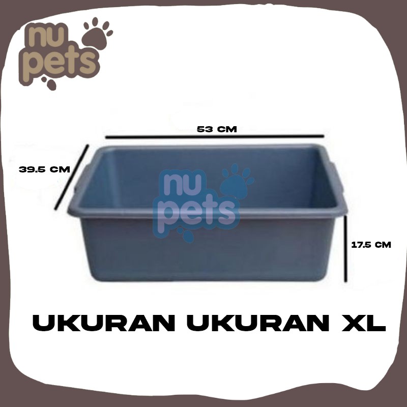 Baskom Bak Pasir Pup Kucing / Cat Litter Box / Tempat Kotoran Hewan JUMBO