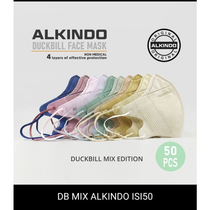 MASKER DUCKBILL ALKINDO WARNA WARNI ISI 50PCS