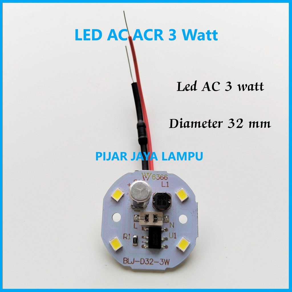 Sparepart Lampu LED AC 3 watt DOB - PCB Mesin Lampu LED AC 3w - Modul Mata LED AC 3watt