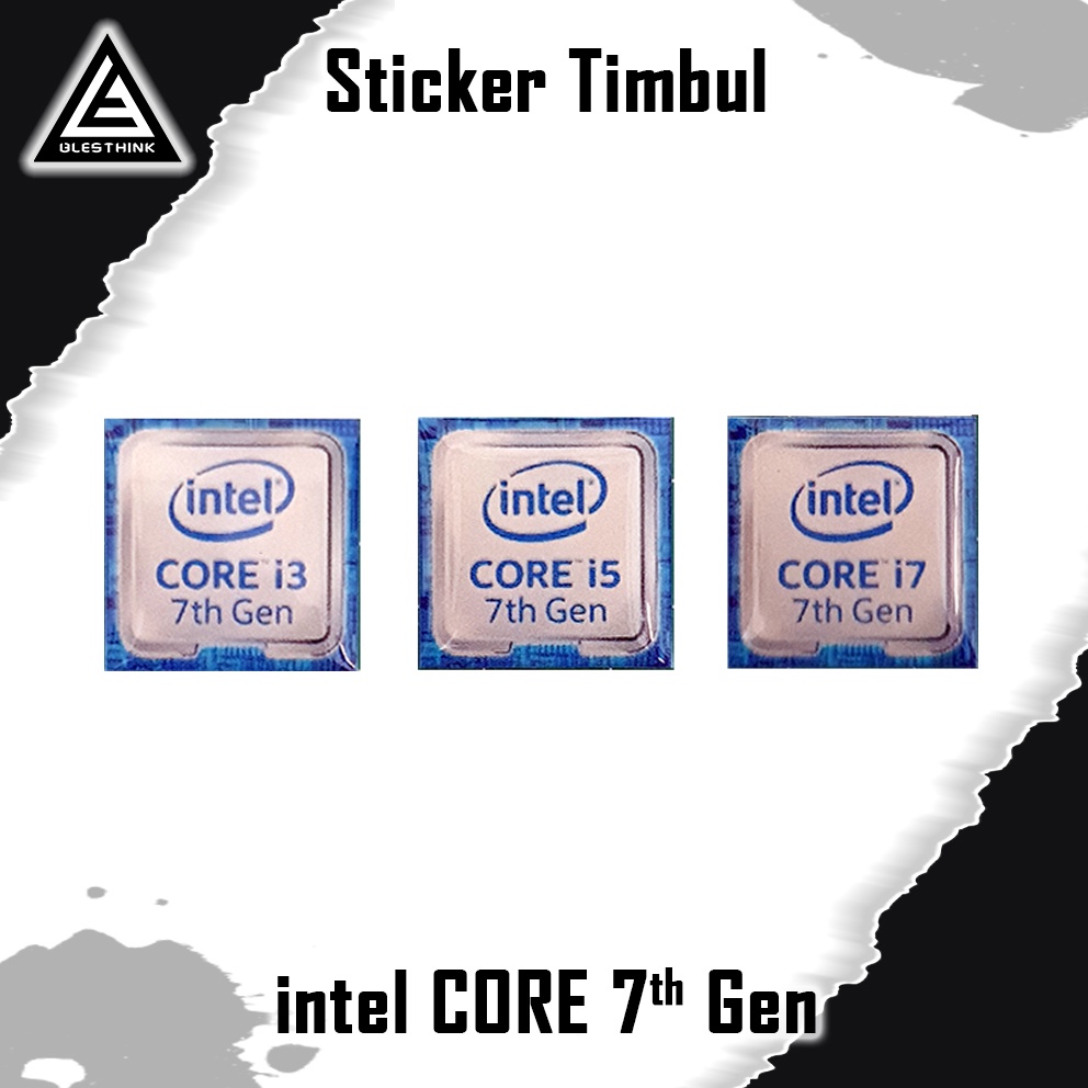 Stiker Timbul Emblem intel Core i3 i5 i7 Gen 7