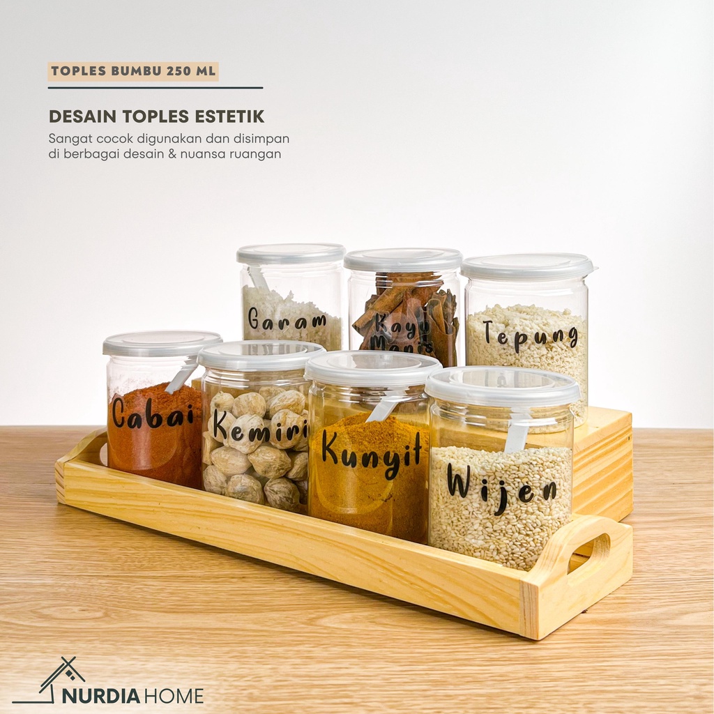 Toples Bumbu Dapur 250 ml Nurdia Home (Tempat bumbu dapur / Wadah bumbu dapur / Botol bumbu) - J01