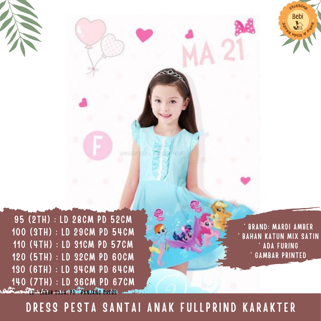 DRESS SANTAI ANAK FULLPRIND KARAKTER SZ 2-7TH