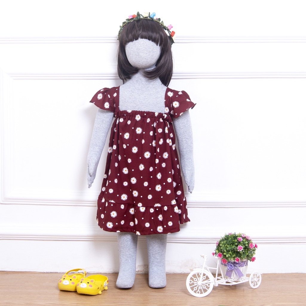 DRESS ANAK SABELA DAISY / DRESS MOTIF DAISY / DRESS ANAK PEREMPUAN MOTIF 1-5 TAHUN