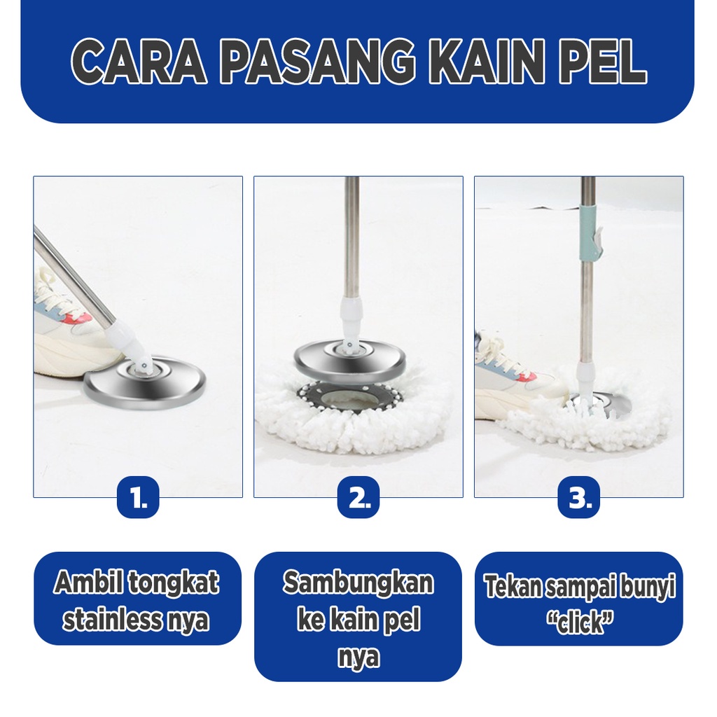 ALAT PEL LANTAI MOP DENGAN ROL PRAKTIS KAIN PEL PUTAR SPIN MOP 6L BUCKET ULTRA MOP