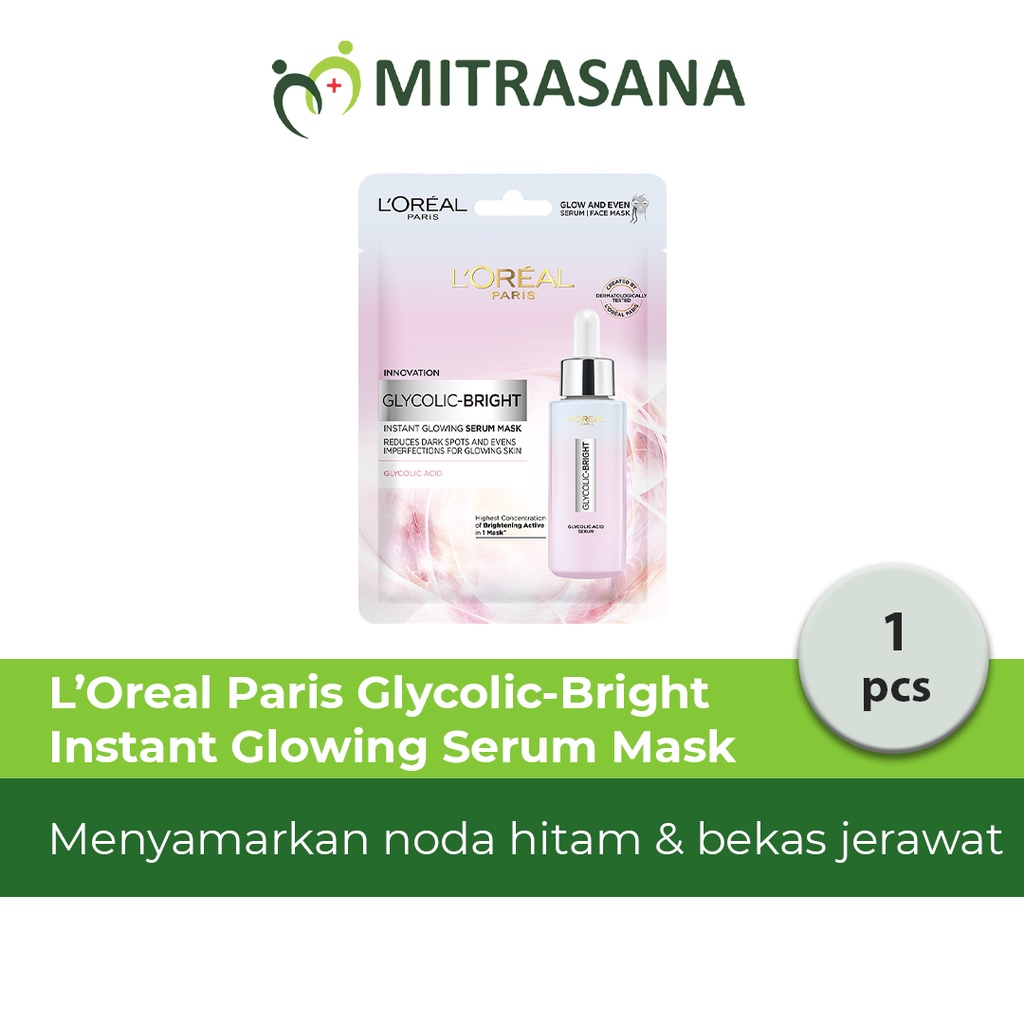 L'Oreal Paris Glycolic Bright Instant Glowing Serum Mask Skincare Masker Wajah Loreal Glyco