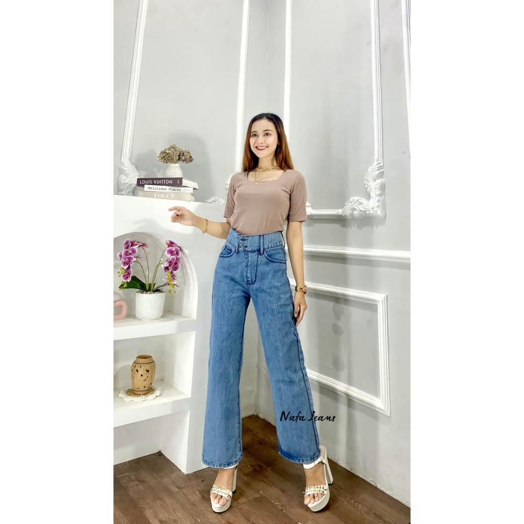 Celana Panjang Highwaist Kulot Jeans Wanita Celana Kulot Jeans HW Jeans Wanita Celana Jeans Gaya Korea Boyfriend Jeans Premium