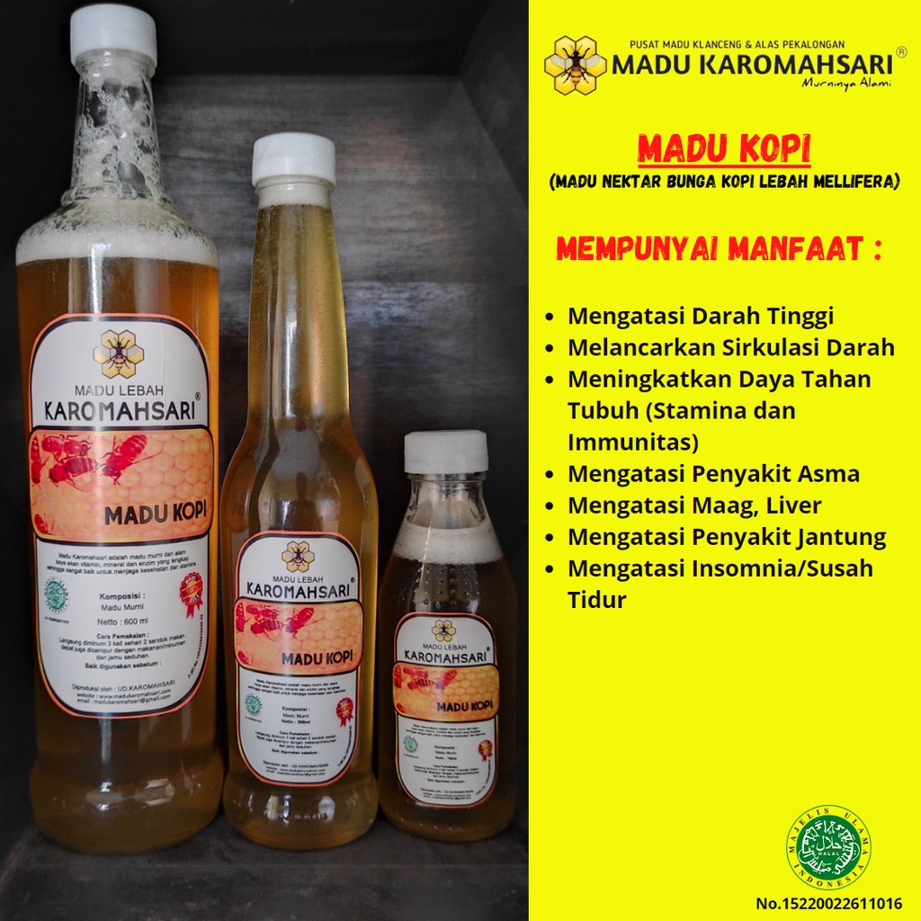 

Madu Karomahsari Madu Kopi Murni 100% Madu Murni Lebah Apis Mellifera