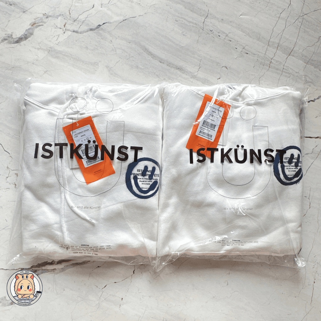 [READY INA] Istkunst Logo & Smiley Hoodie White Original | Red Velvet Seulgi NCT Dream Jeno Mark NCT